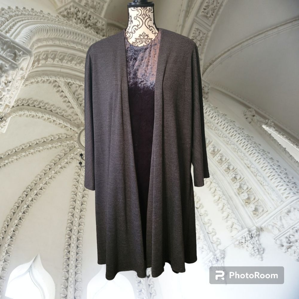 Badgley Mischka velvet overcoat dress